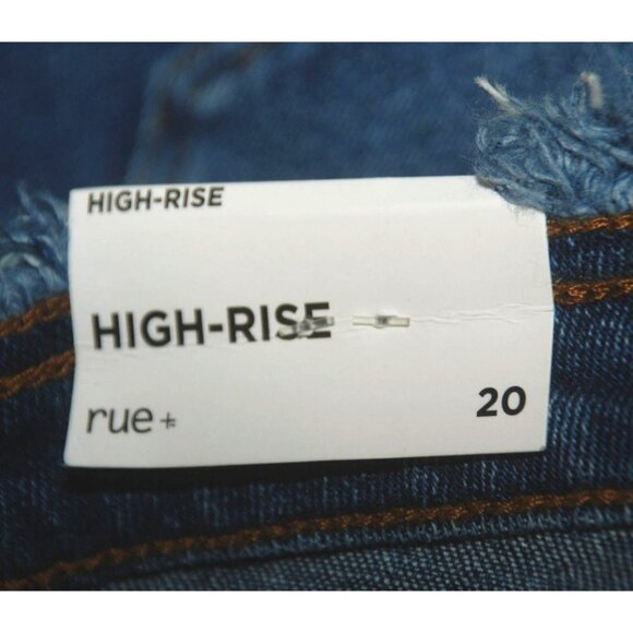 NWT Rue + High Rise Festival Shortie Jean Shorts Size 20 Lace Front Raw Edge Hem - Picture 11 of 13